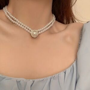 New❗️Elegant Pearl Necklace. Vintage Korean Choker Necklace. Party jewelry.